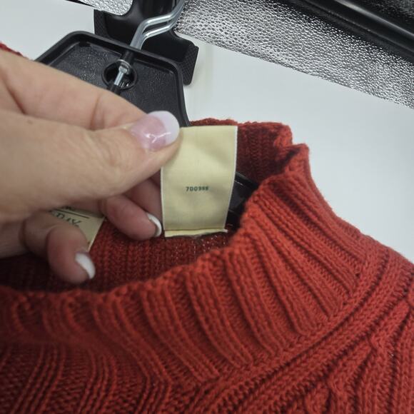 Vintage Y2K Fisherman Mock Neck Sweater Mens XL Tall Rust Cotton Ribbed Classic - Picture 3 of 9